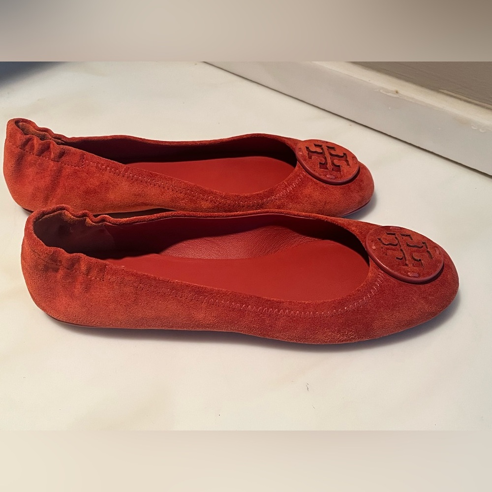 NWOT—TORY BURCH Women's Burnt Orange Suede Ballet Flats, Size 9 - Picture 4 of 10